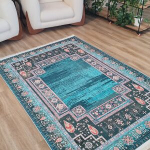 خرید فرشینه طرح فیروزه مدرن سنتی مینیمال
