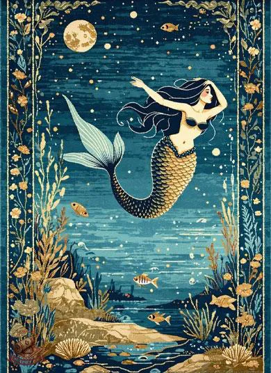 fantasy mermaid rug