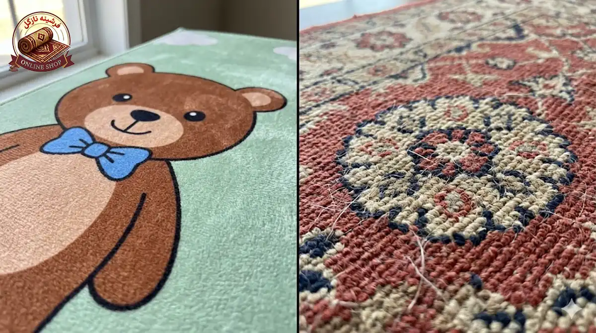 تفاوت فرشینه کودک و فرش معمولی؛ کدام برای اتاق بچه بهتر است، فرشینه نازگل