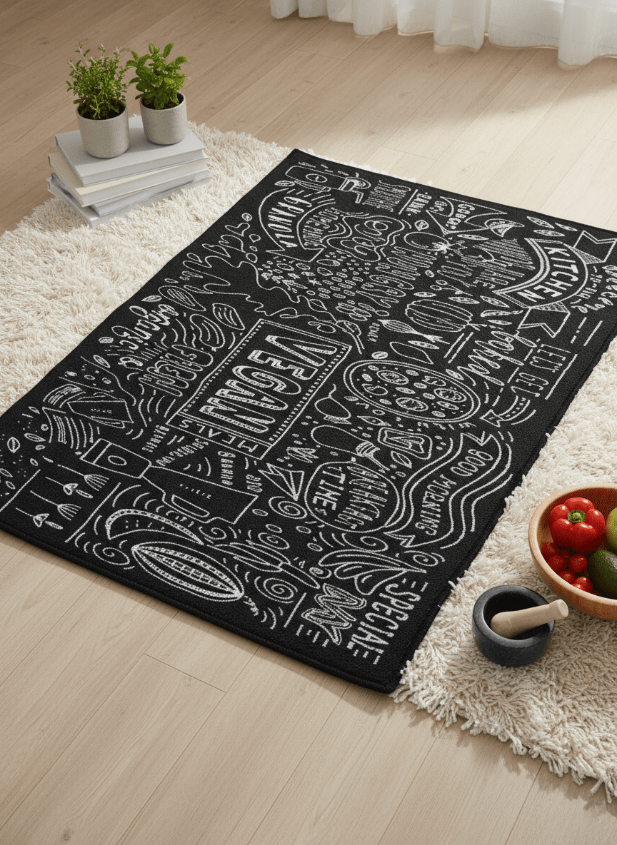 فرشینه آشپزخانه جنس رویه مخمل هازان ترک زیره ضدلغزش k108 (ابعاد 50 در80)
