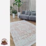 فرشینه مُدرن کِرم رویه مخمل ترک ضدلغزش (ابعاد دلخواه) تولیدمیشهm196