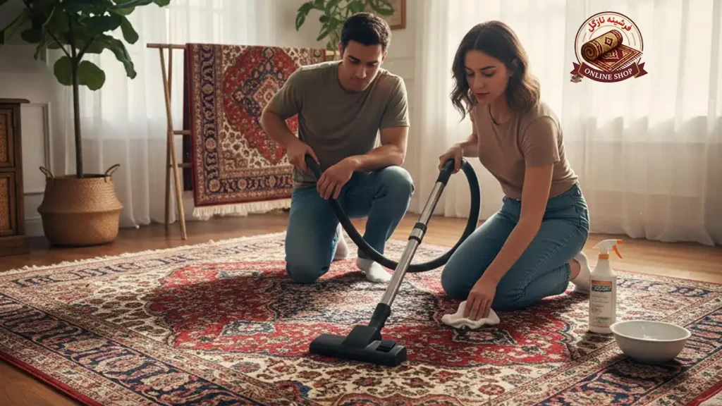 راهنمای تخصصی مراقبت و نگهداری فرشینه سنتی برای ماندگاری رنگ و بافت، فرشینه نازگل