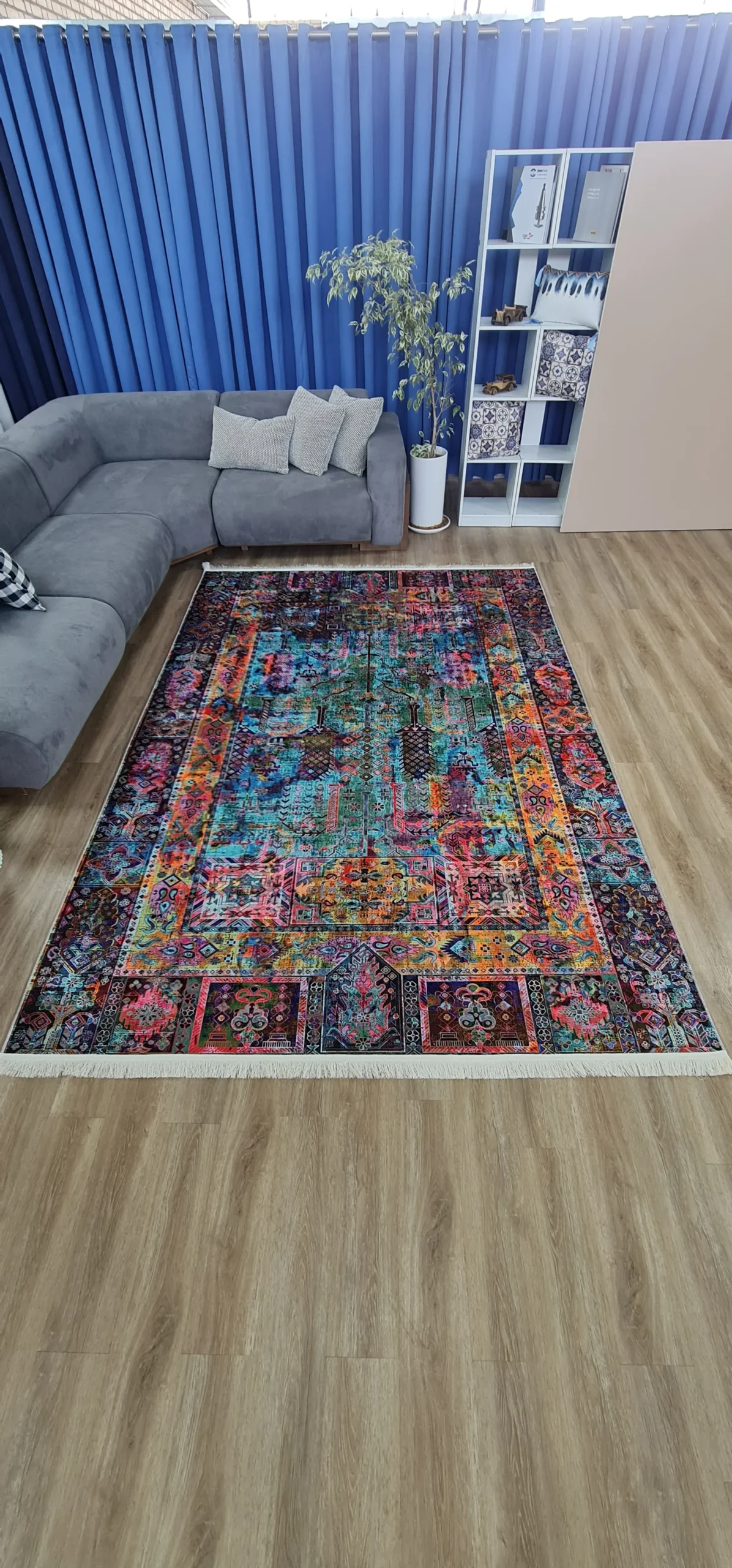 فرشینه مدرن طرح ابرنگ کد u142 - فرشینه نازگل