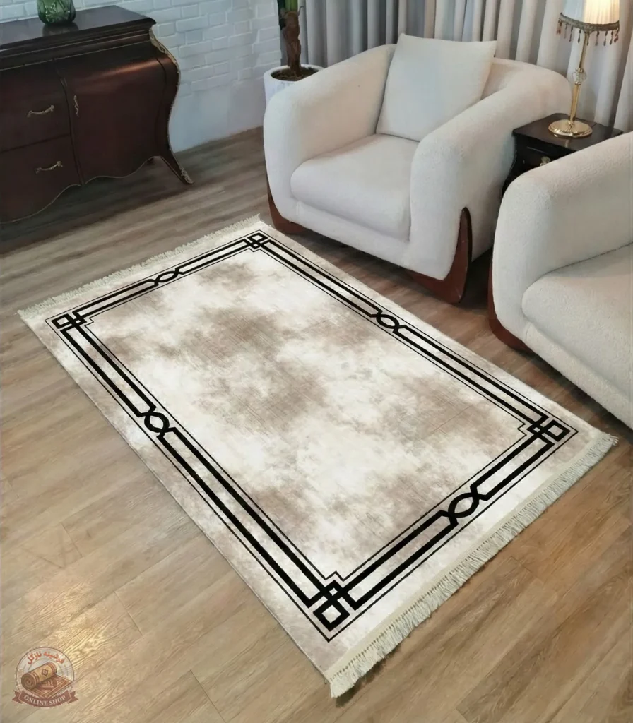 فریشنه مدرن کرم رنگ قابل سفارش در ابعاد مختلف - فرشینه نازگل