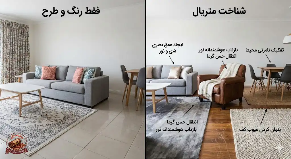 چرا شناخت متریال برای دکوراسیون ضرورت دارد، فرشینه نازگل
