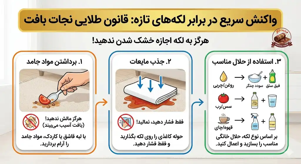 واکنش سریع در برابر لکه‌های تازه، فرشینه نازگل