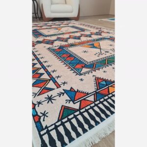 فرشینه مخمل طرح سنتی سرخپوستی U636