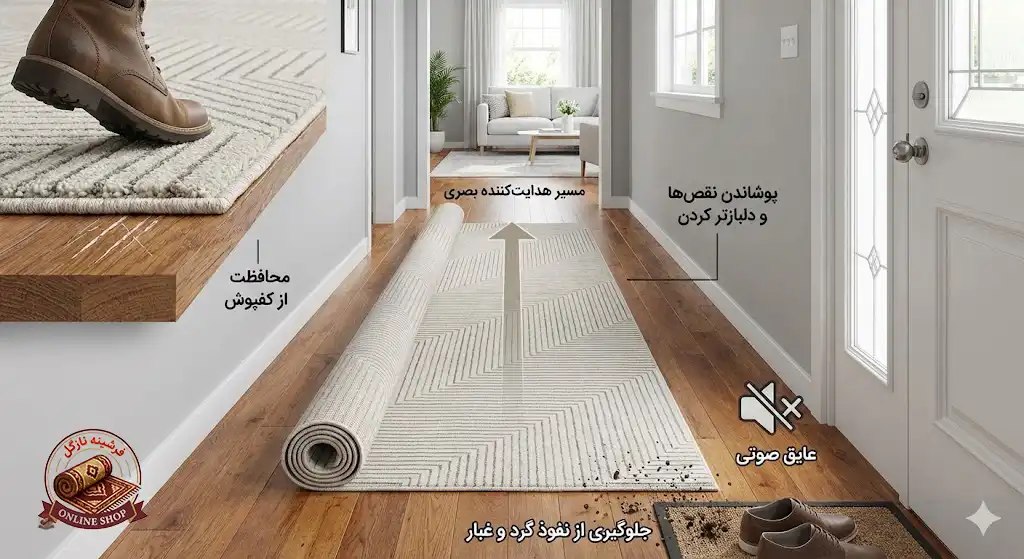 دکوراتورها چرا خرید مدل‌های پرفروش فرشینه راه‌رو را ضروری می‌دانندف فرشینه نازگل