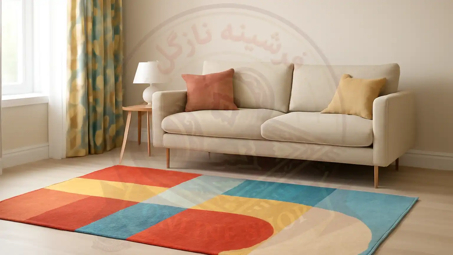 نکات طلایی ست کردن فرشینه رنگی با مبل و پرده، فرشینه نازگل