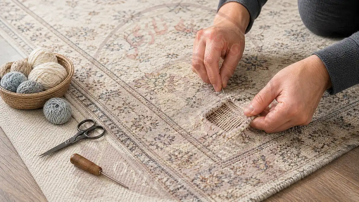 تعمیر و ترمیم فرشینه روشن؛ راهنمای کامل و کاربردی، فرشینه نازگل
