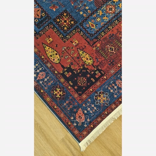 فرشینه سنتی طرح درخت زندگی کد L298 - تصویر 4