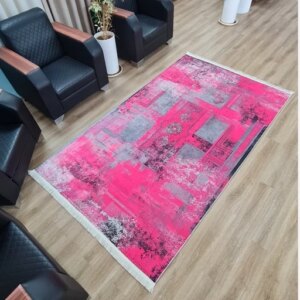 فرشینه مخمل ترک صورتی وینتیج U128