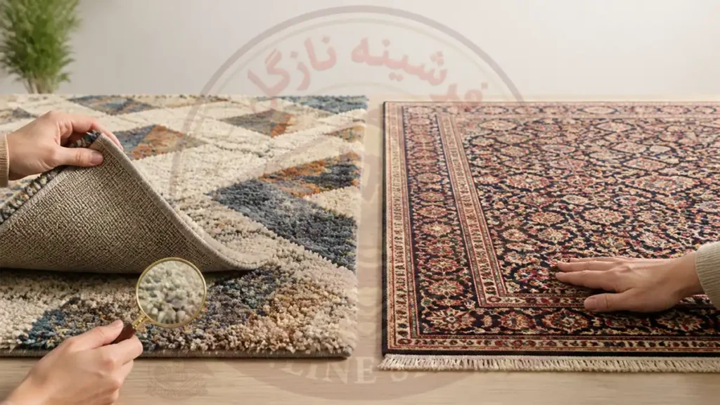 ۷ ترفند طلایی برای تشخیص کیفیت فرش مدرن و ماشینی، فرشینه نازگل